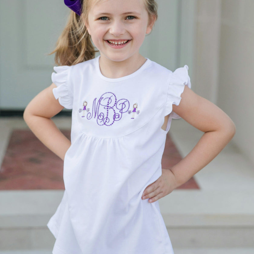 Ella Girls' Pima Cotton Flutter Sleeve Top