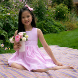 Pastel Oxford Pleated Stripe Dress