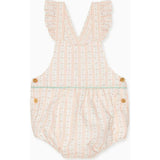 Pink Floral Stripe Ronita Baby Girl Romper Dungarees