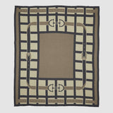 Cotton Sustainable Knit Throw Blanket - Equestrian Lattice