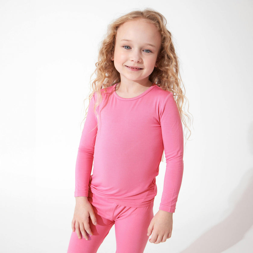 Bubblegum Pink Bamboo Kids Pajamas