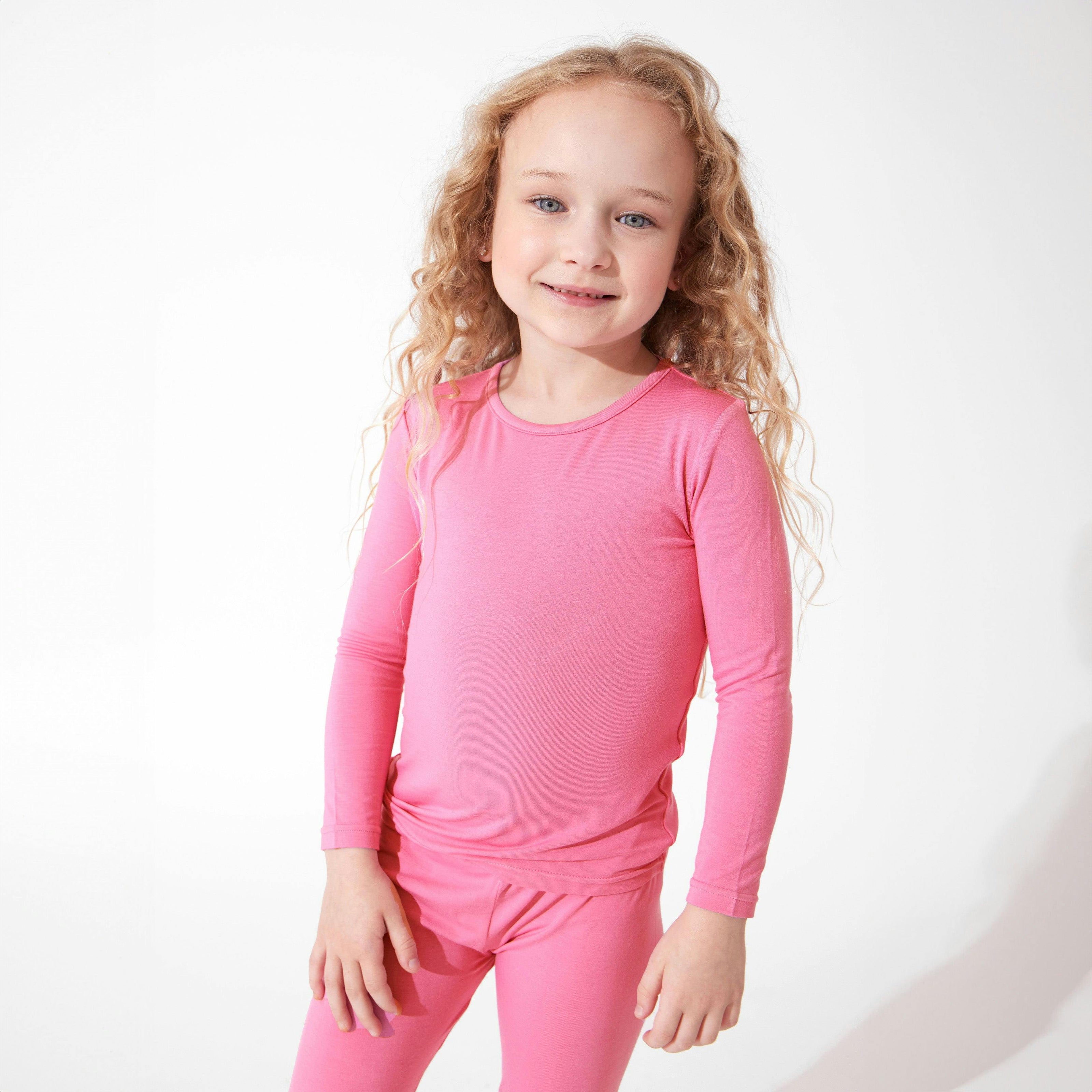 Bubblegum Pink Bamboo Kids Pajamas