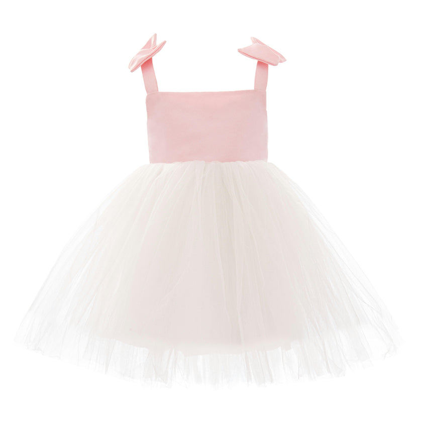 Light Pink Bodice Dress with White Tulle Skirt