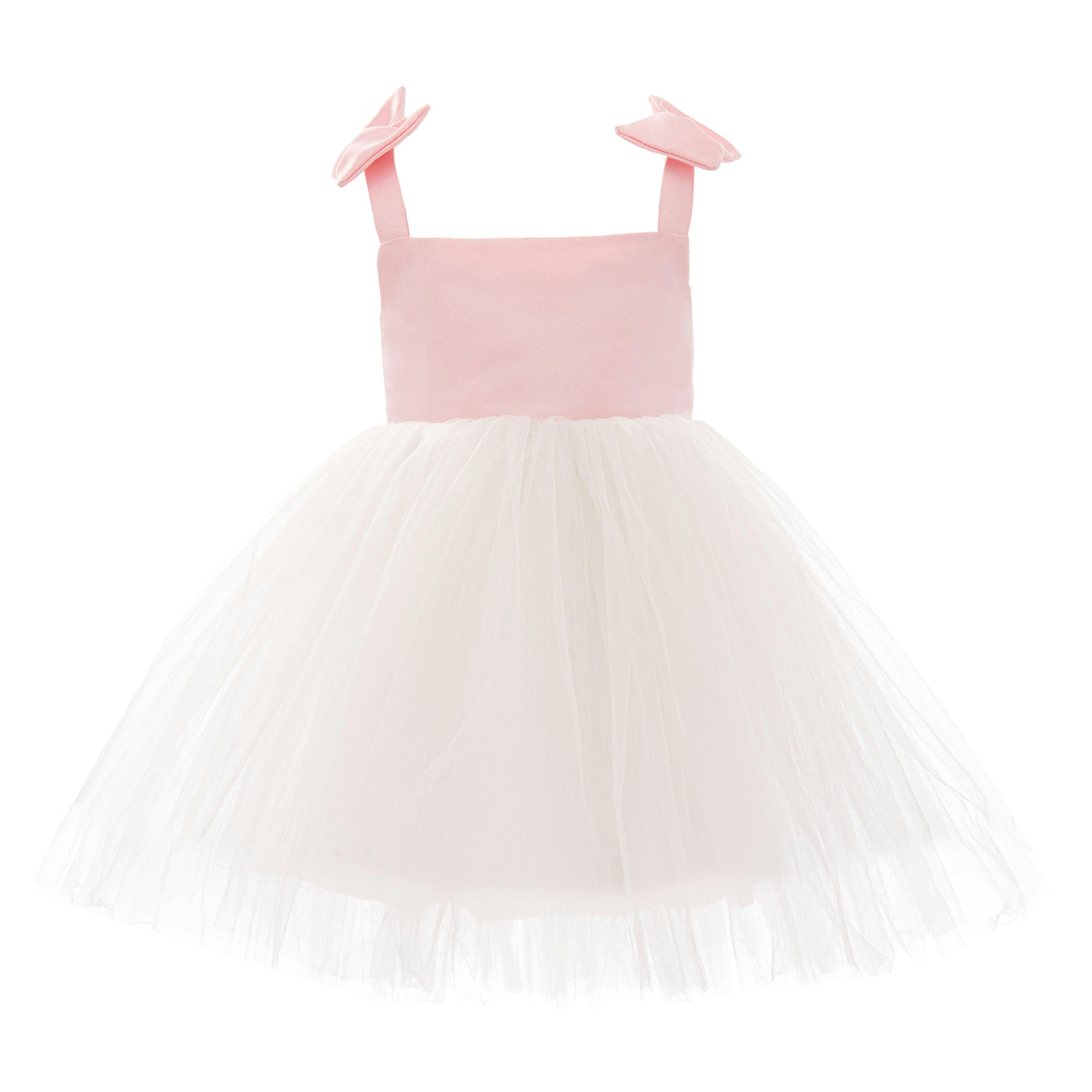 Light Pink Bodice Dress with White Tulle Skirt