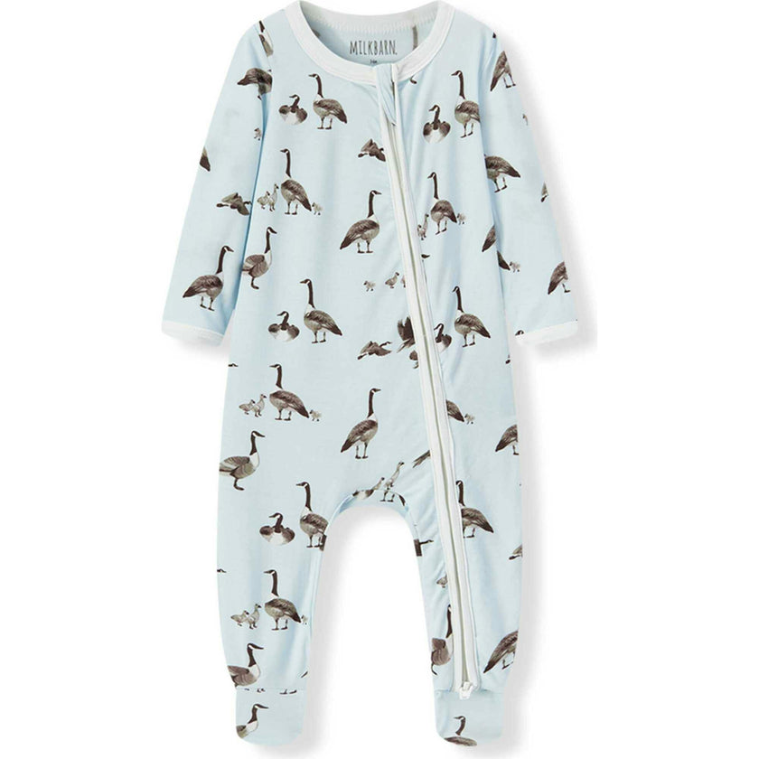 Goose Luxe Stretch Zipper Footed Romper