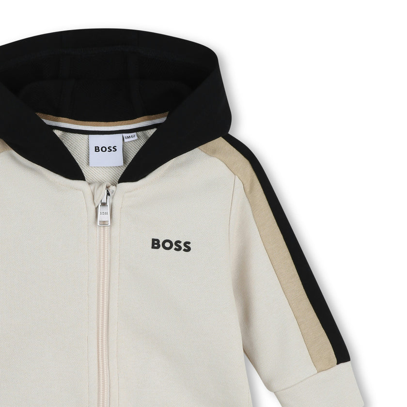 Beige & Black Panel Tracksuit