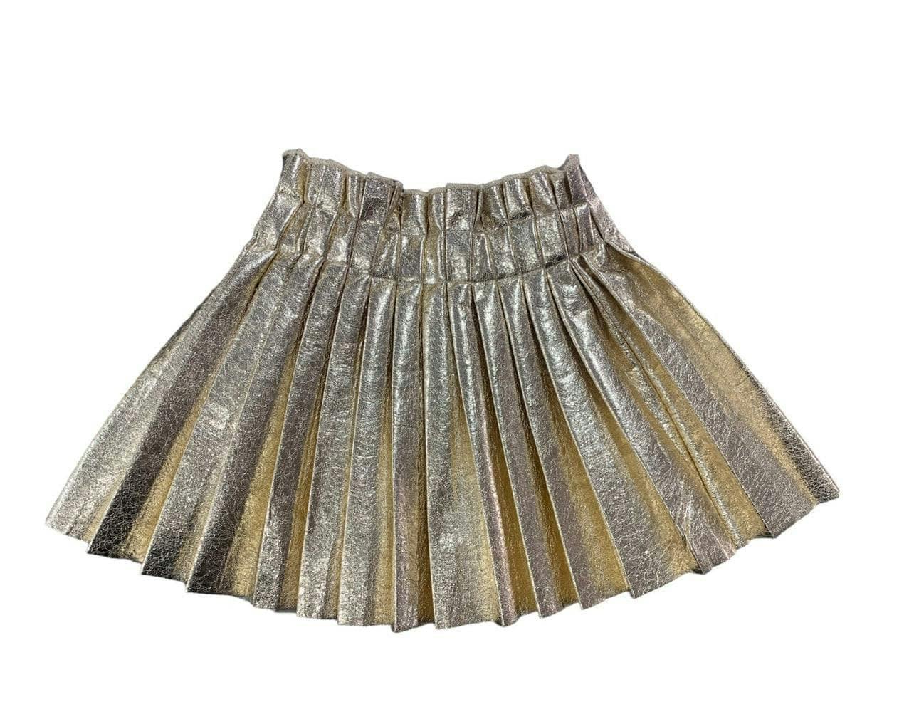 Foil Metallic Pleated Skirt