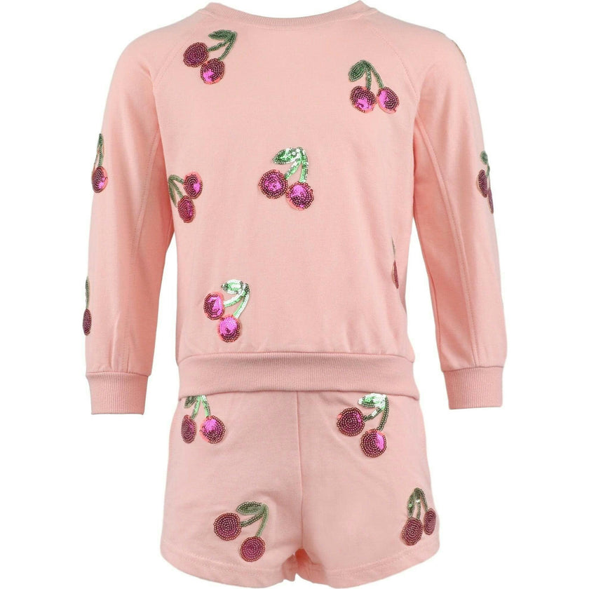 Sequin Cherry 2-Piece Top & Short Set