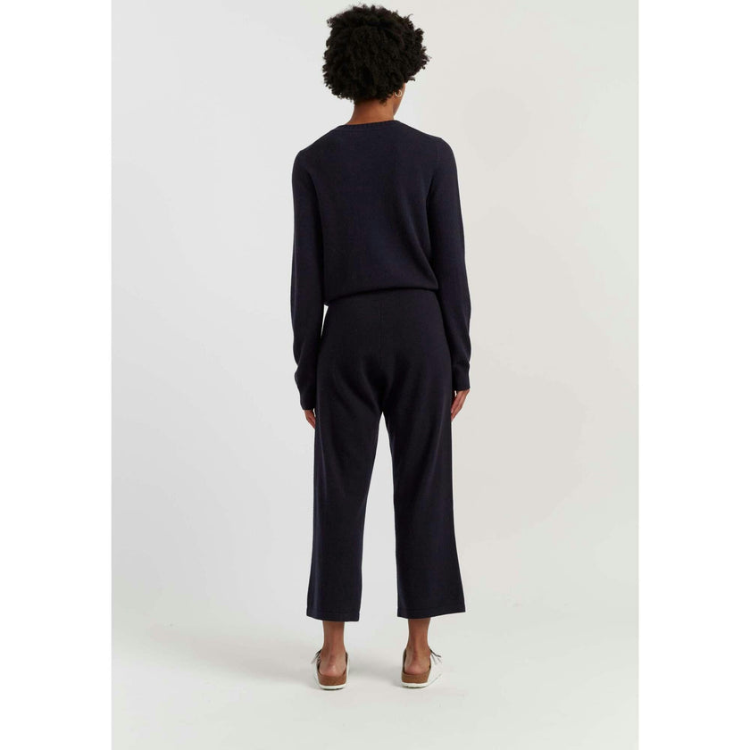 Wool Cashmere Cropped Wide Leg Track Pants