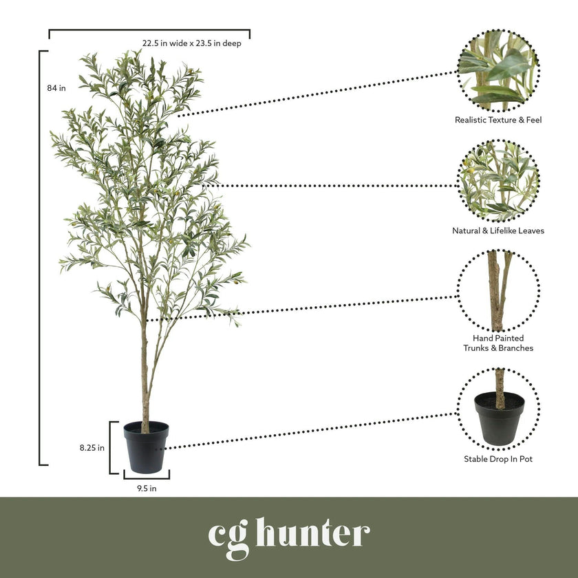 7' Artificial Wispy Olive Tree