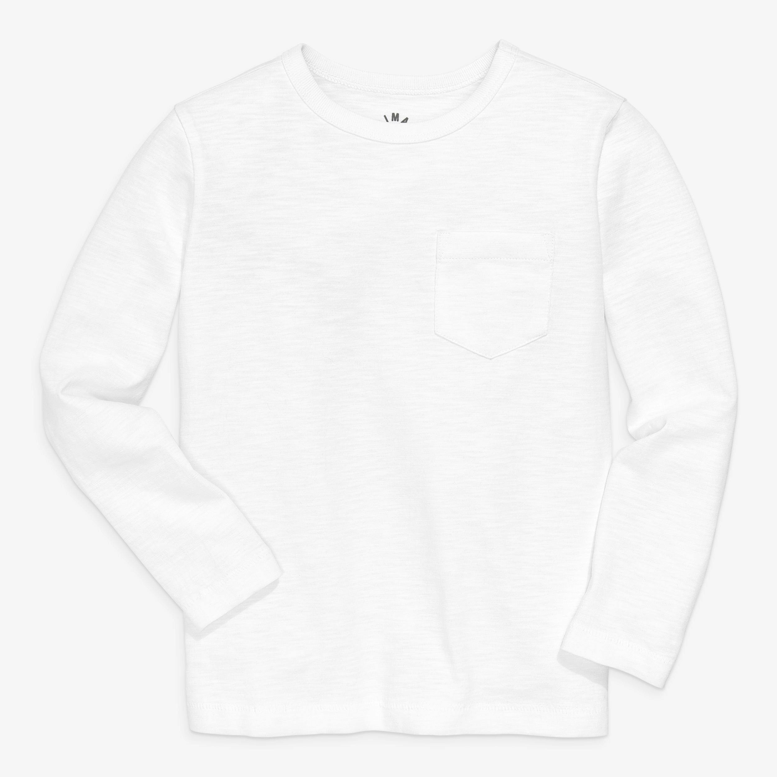 Kids long sleeve slub pocket tee
