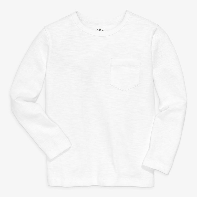 Kids long sleeve slub pocket tee
