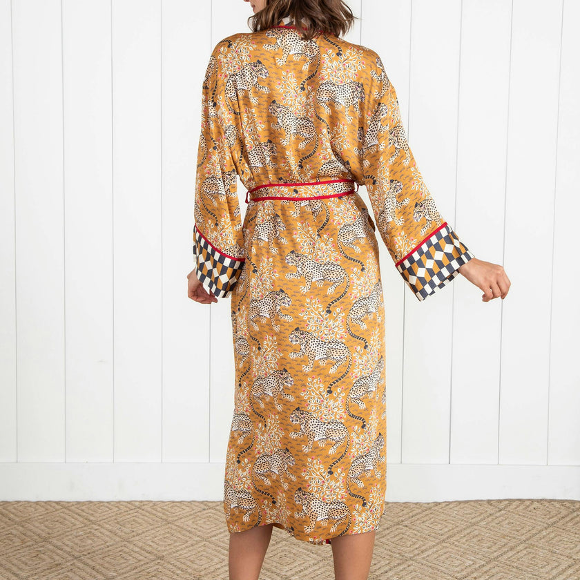 Bagheera - Eco Satin Robe - Tobacco