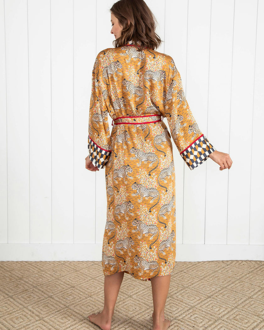 Bagheera - Satin Robe - Tobacco