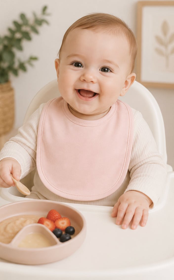 Pima Cotton Baby Bib - Solid Pink