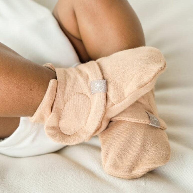 PREEMIE STAY ON BOOTS | SANDSTONE — Bamboo Organic Cotton Blend, NICU Approved Preemie Size