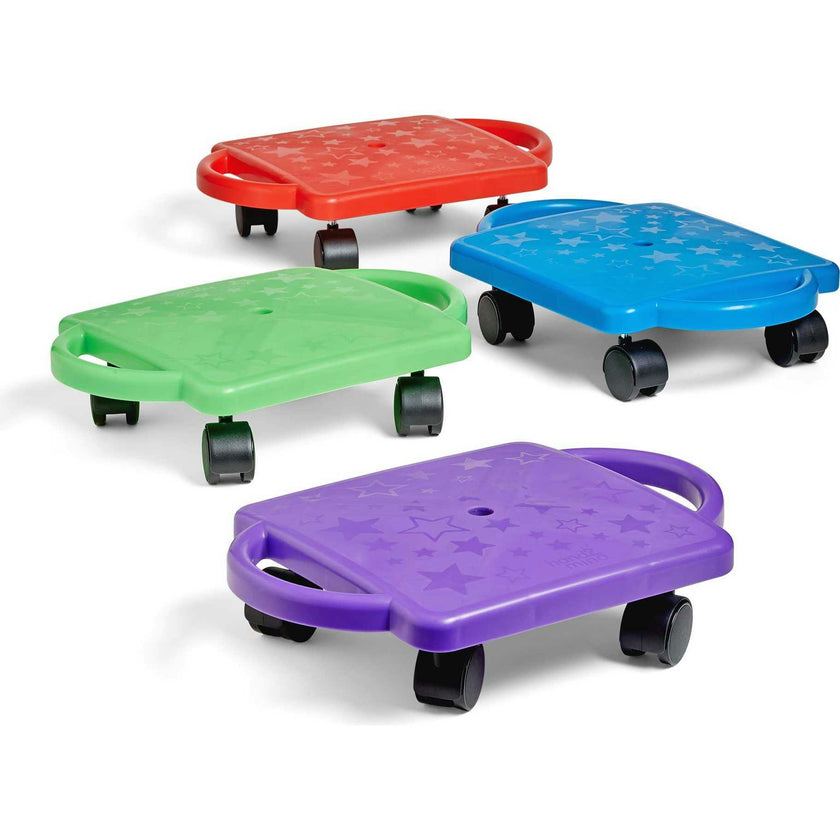 Purple Indoor Scooter Board with Safety Handles for Kids Ages 6-12
