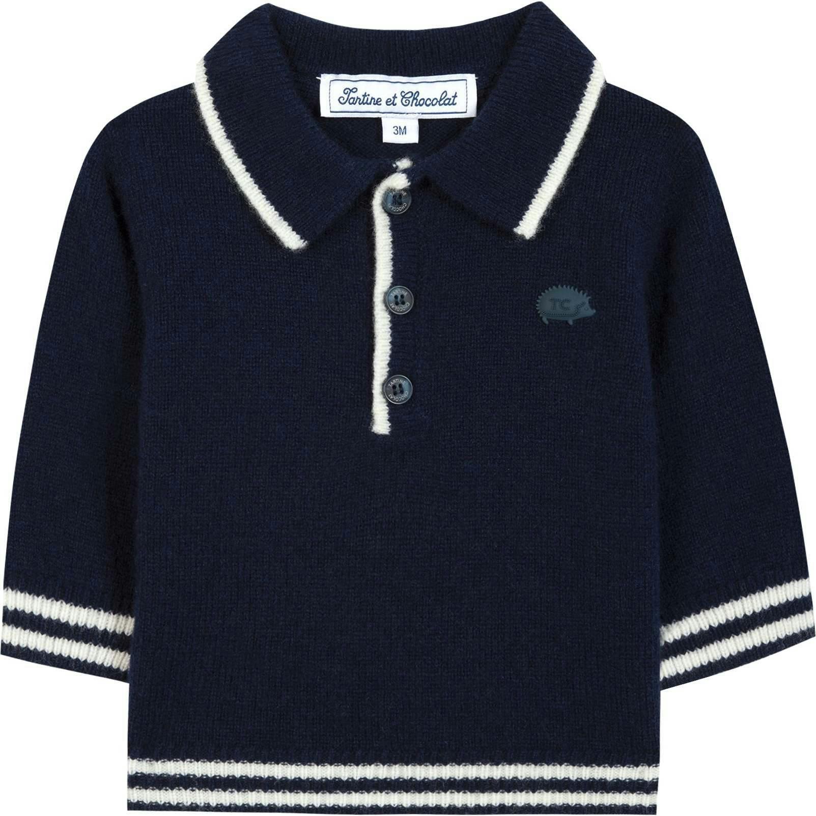 TARTINE ET CHOCOLAT WOOL HEDGEHOG SWEATSHIRT - MARINE