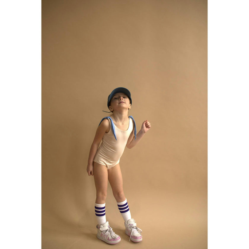 The Upper East Tie-Knot One-Piece Swuimsuit, Salmon Sky