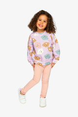 Printed Sweatshirt Purple Poodle Print