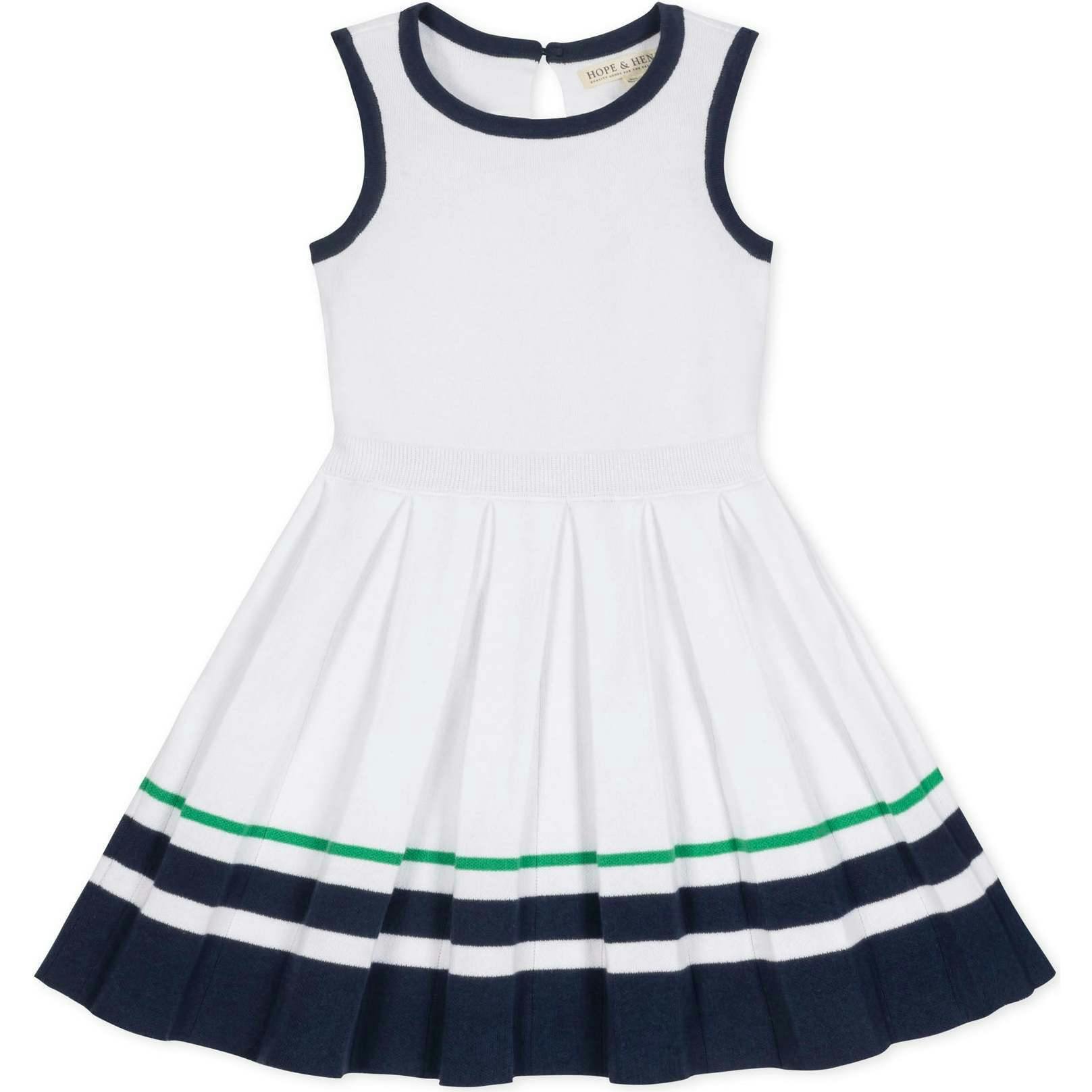 Organic Sleeveless Tennis Sweater Dress, White