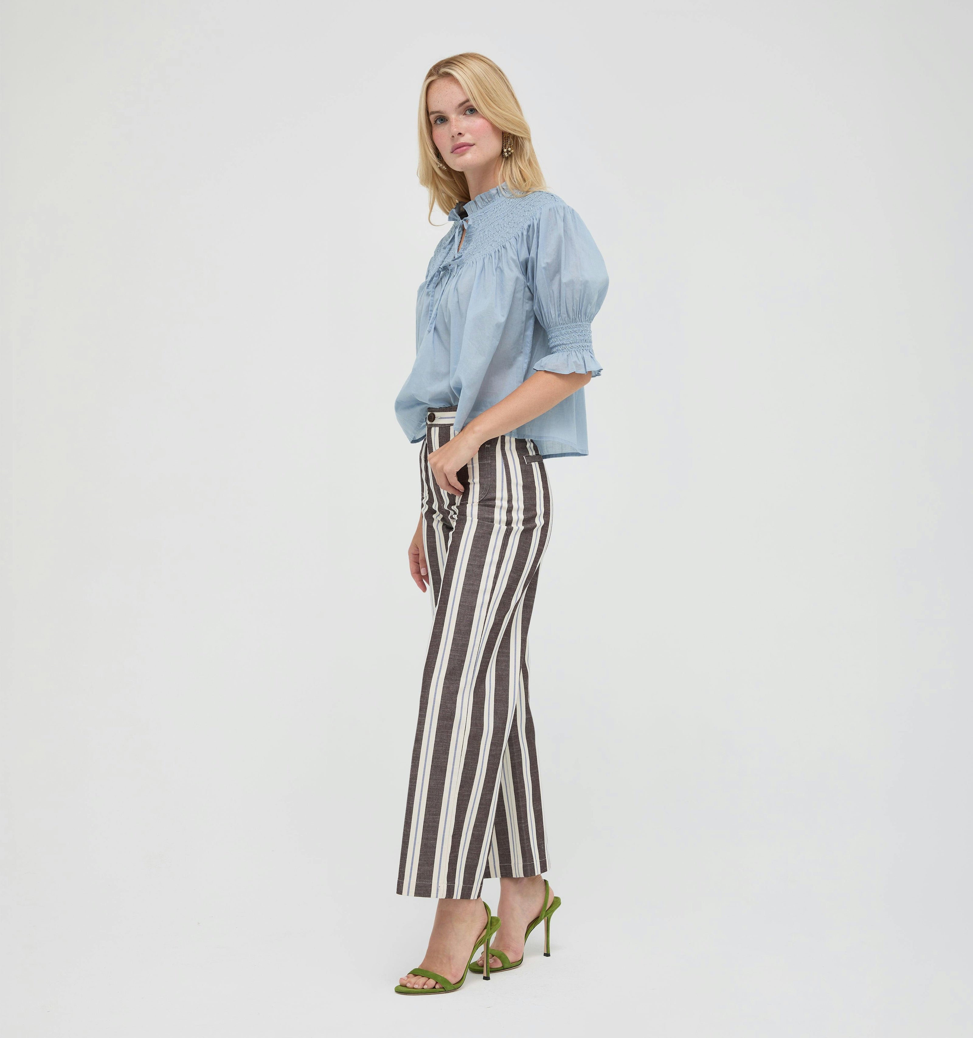 The Zinnia Top -  Dusty Blue