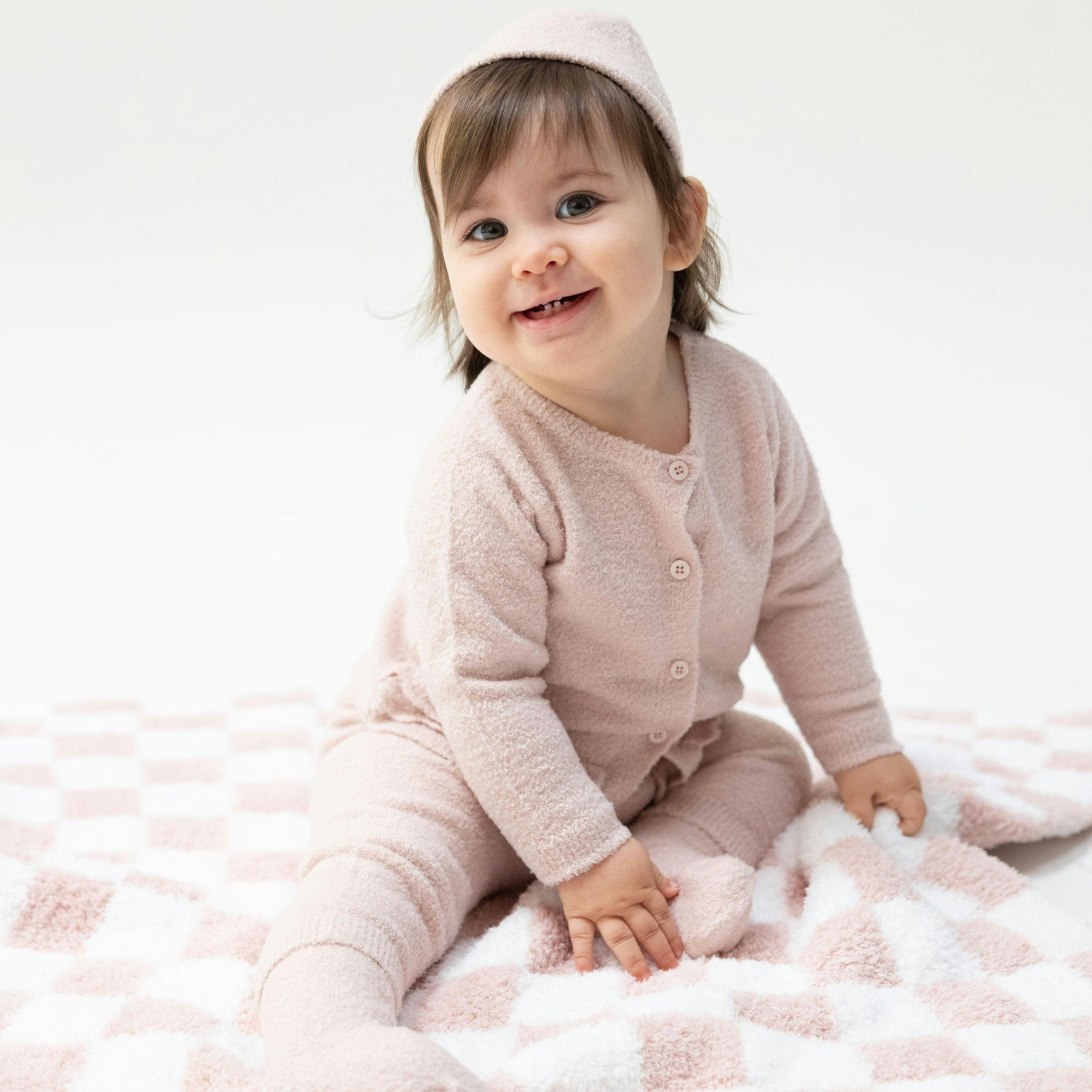 Chenille  - Blush Button Down Cardigan 4 Piece Set
