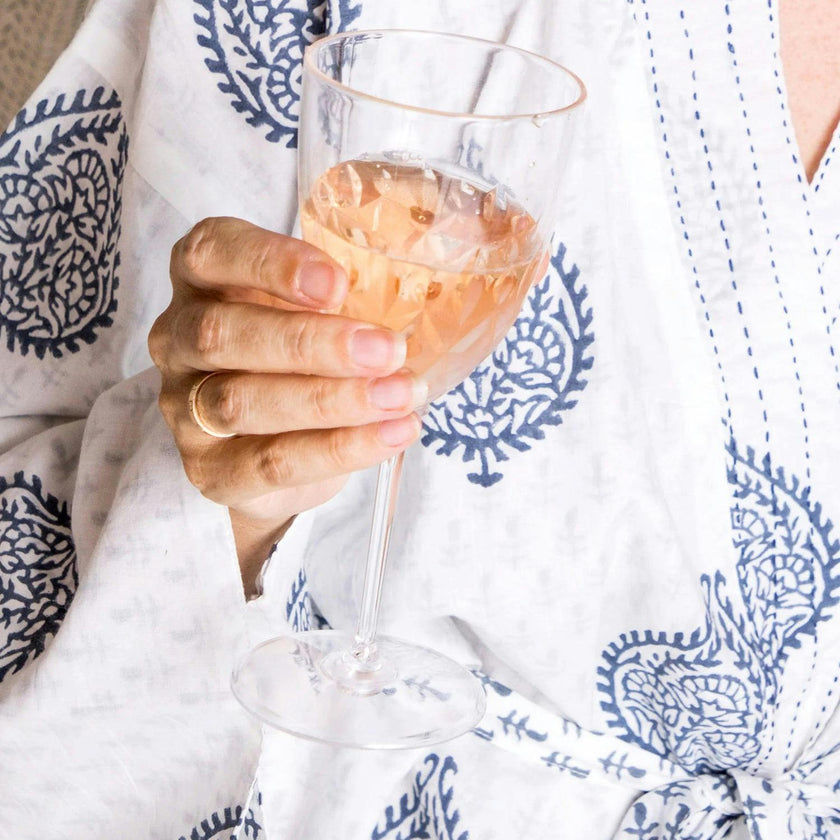 Block-Printed Cotton Women's Robe