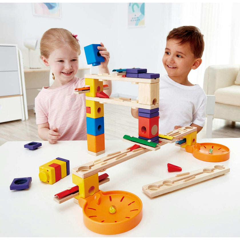 Quadrilla Wooden Marble Run Construction Playset