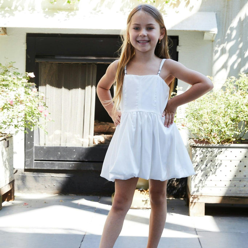 Bailey White Rose Satin Ballet Dress