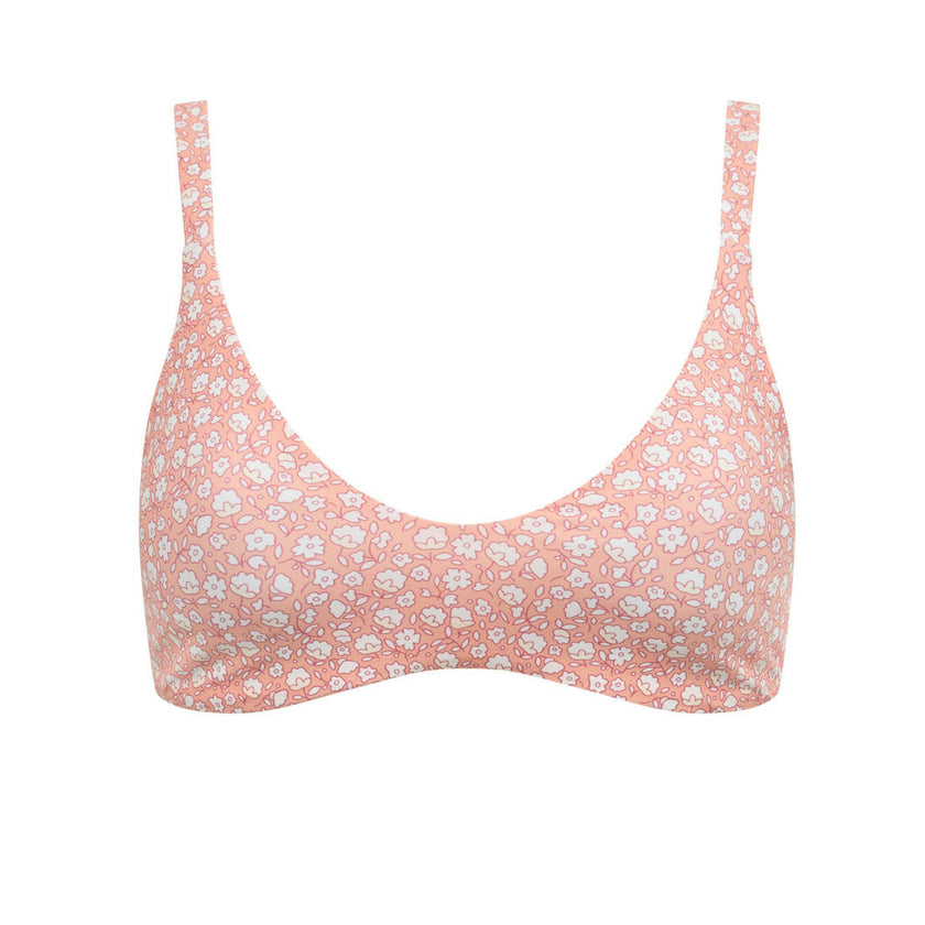 womens melone floral scoop neck bikini top