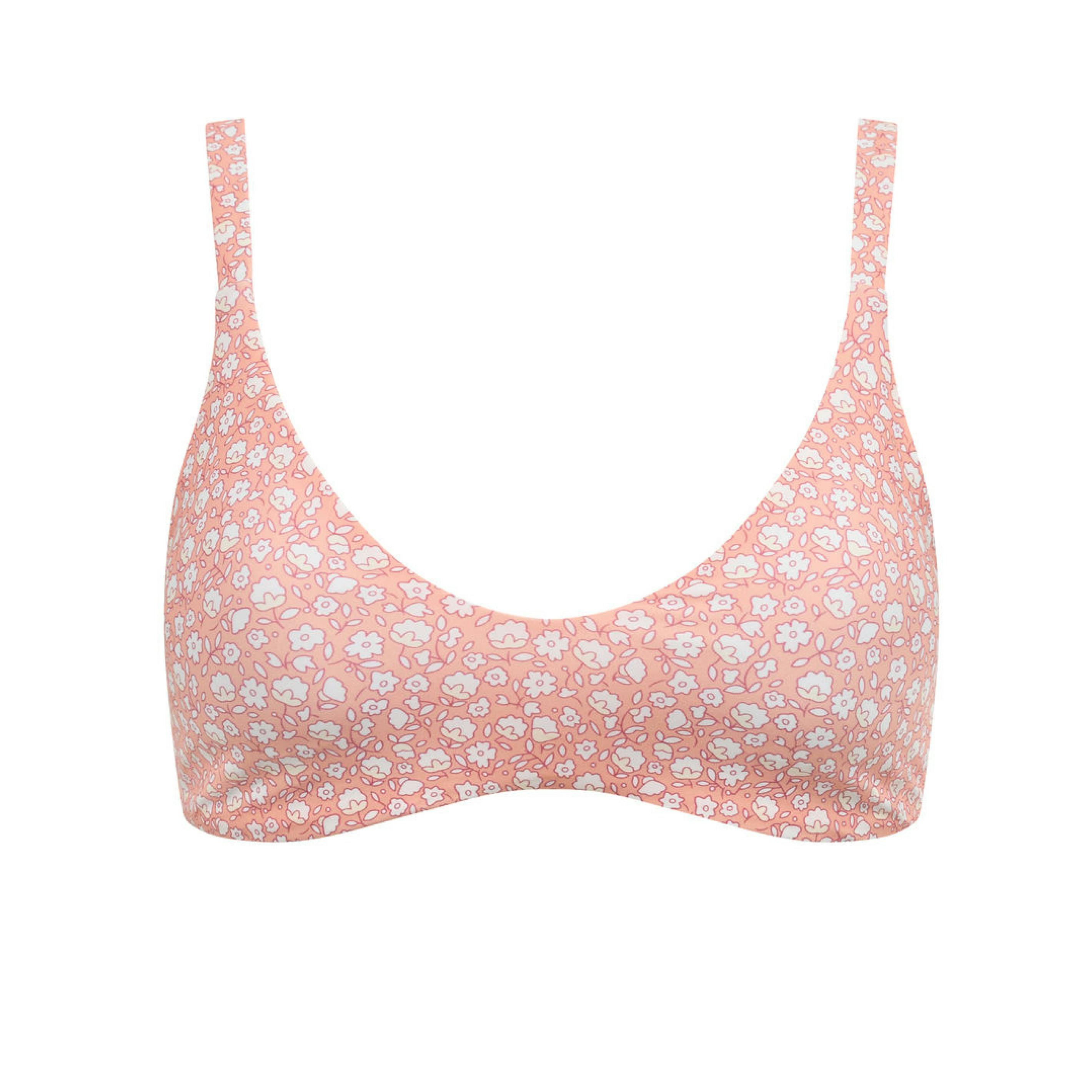 womens melone floral scoop neck bikini top