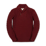 Organic Shawl Collar Cable Sweater