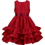 Bella Frill Satin Girls Party Dress