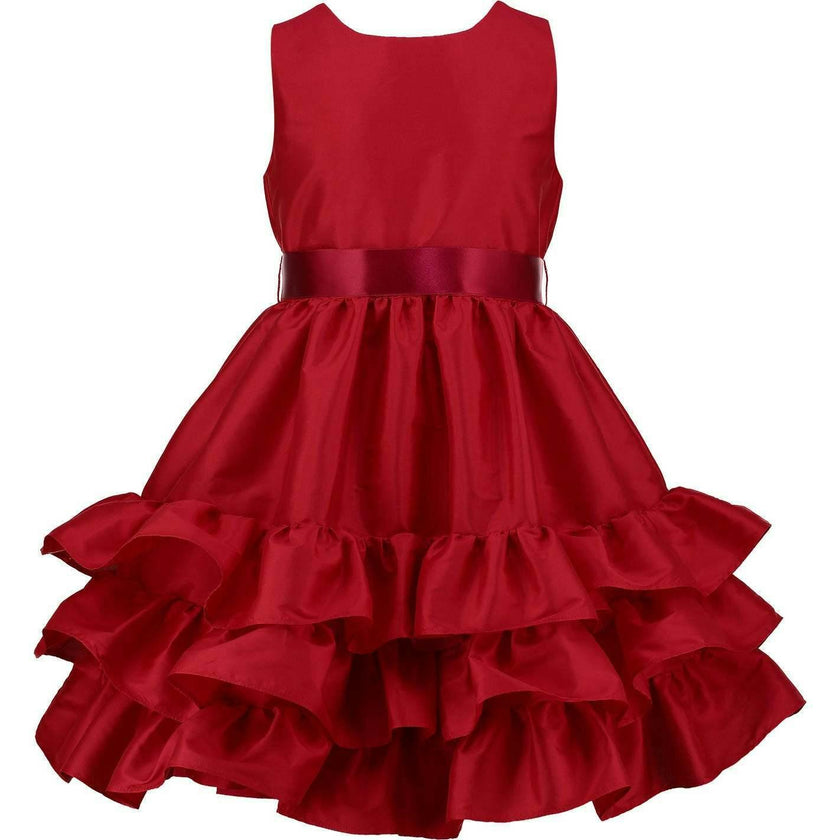 Bella Frill Satin Girls Party Dress