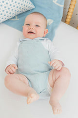 Pima Crib Sheet - Blue Micro Dot
