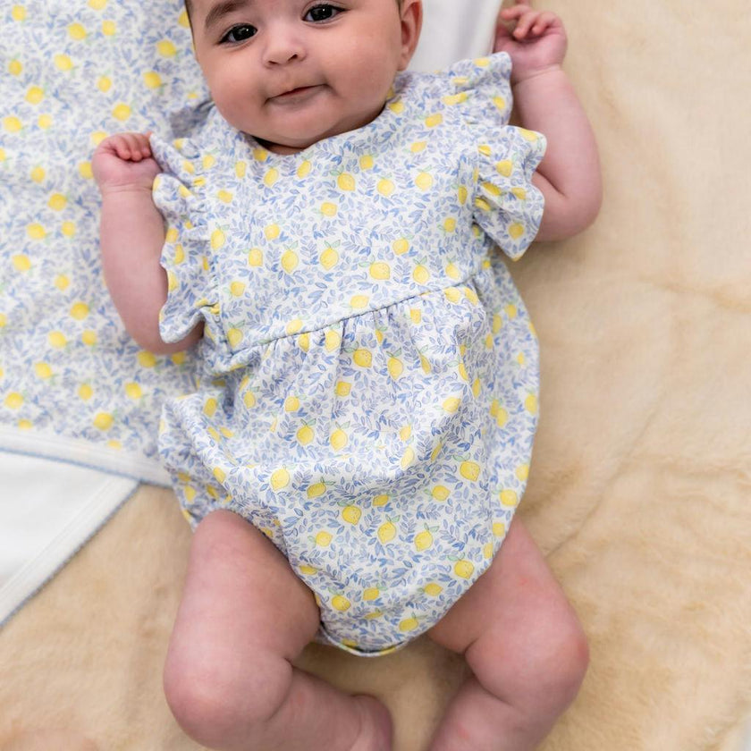 Lemons Pima Cotton Baby Bloomer w/ Cross Straps