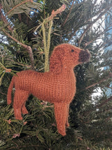 Rhodesian Ridgeback Hand Knit Christmas Ornament