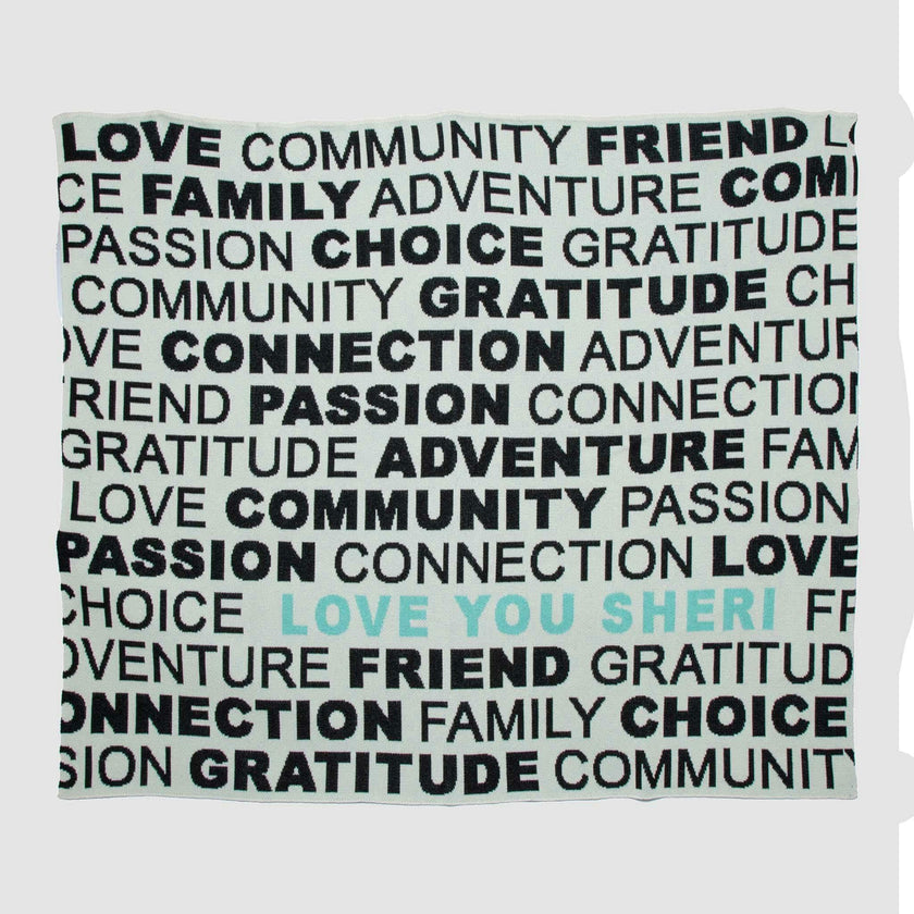 Custom Personalized Sustainable Knit Throw Blanket - Bold Values