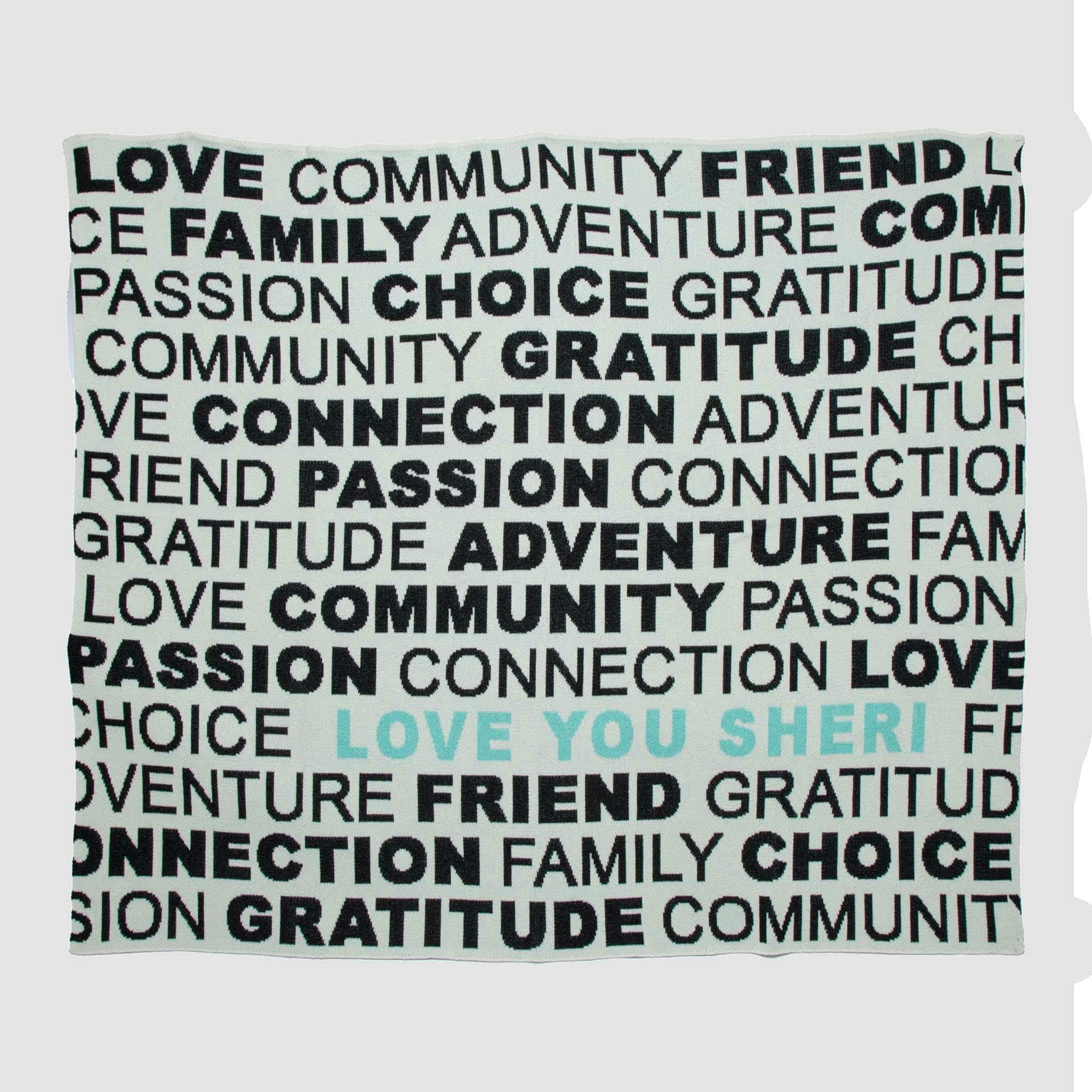 Custom Personalized Sustainable Knit Throw Blanket - Bold Values