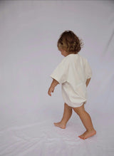Cory Pocket Romper in Marshmallow