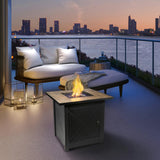 Outdoor Square 30" Propane Ceramic Gas Fire Pit With Steel Base