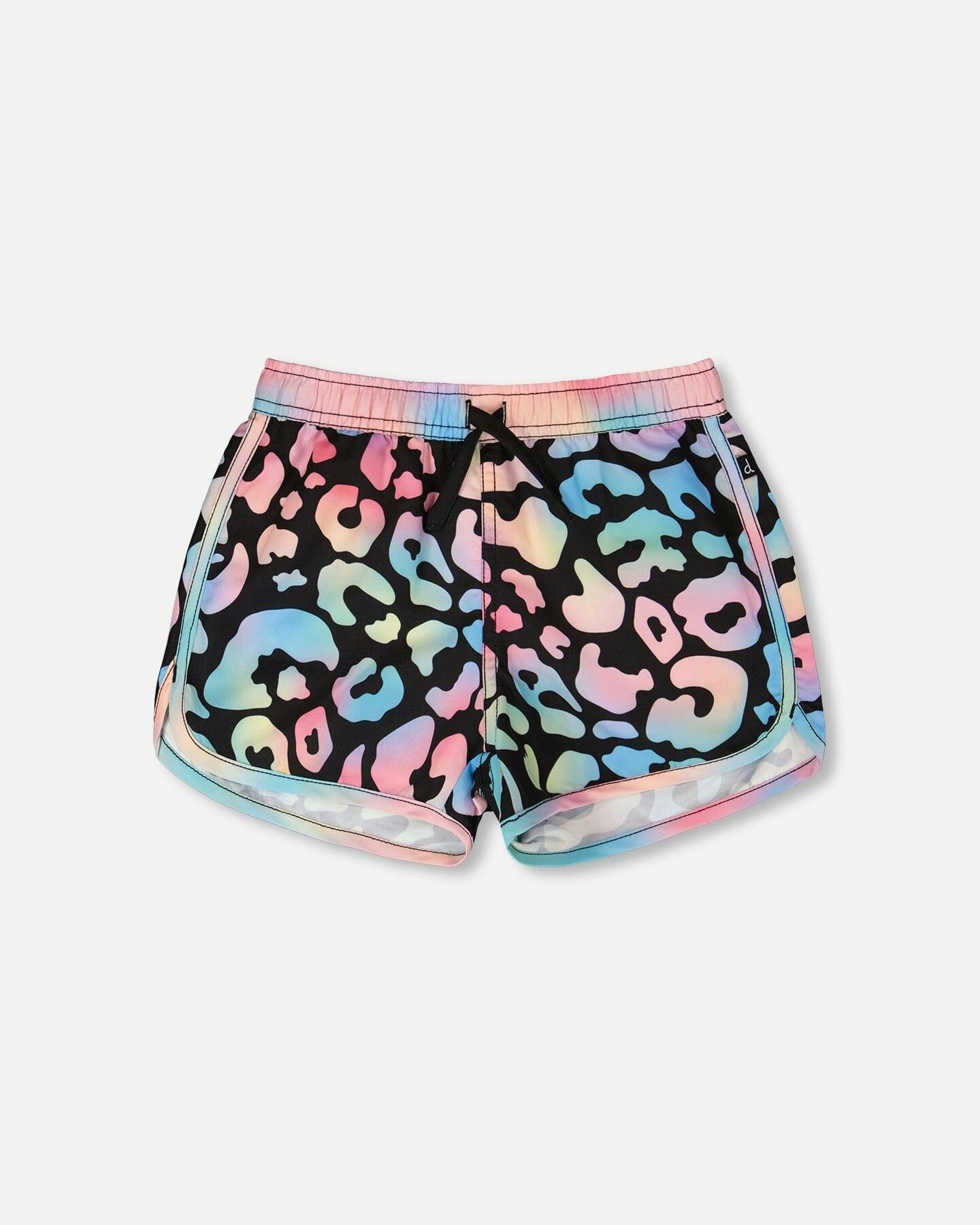 Swim Shorts Black Leopard Print