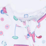 Golf Carts and Flowers - 2 Way Ruffle Back Zipper Footie