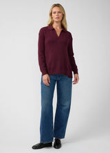 Polo Collar Knit Maternity Nursing Sweater