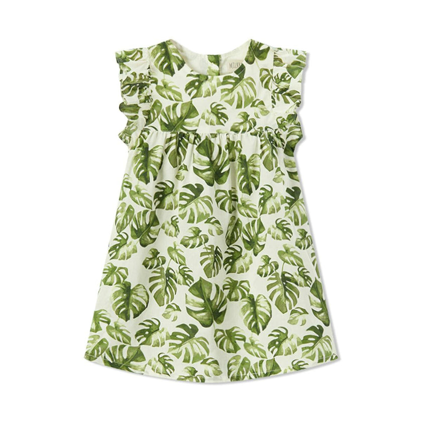 Island Leaf Ruffle Dress & Bloomers