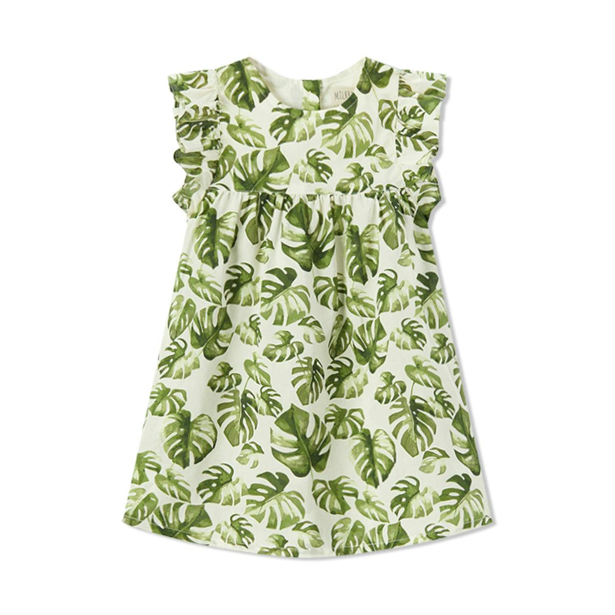 Island Leaf Ruffle Dress & Bloomers