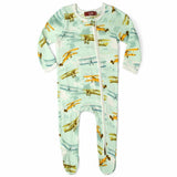 Vintage Planes Organic Cotton Zipper Footed Romper