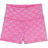 Pink Shimmer Mermaid High Waist Short, Pink