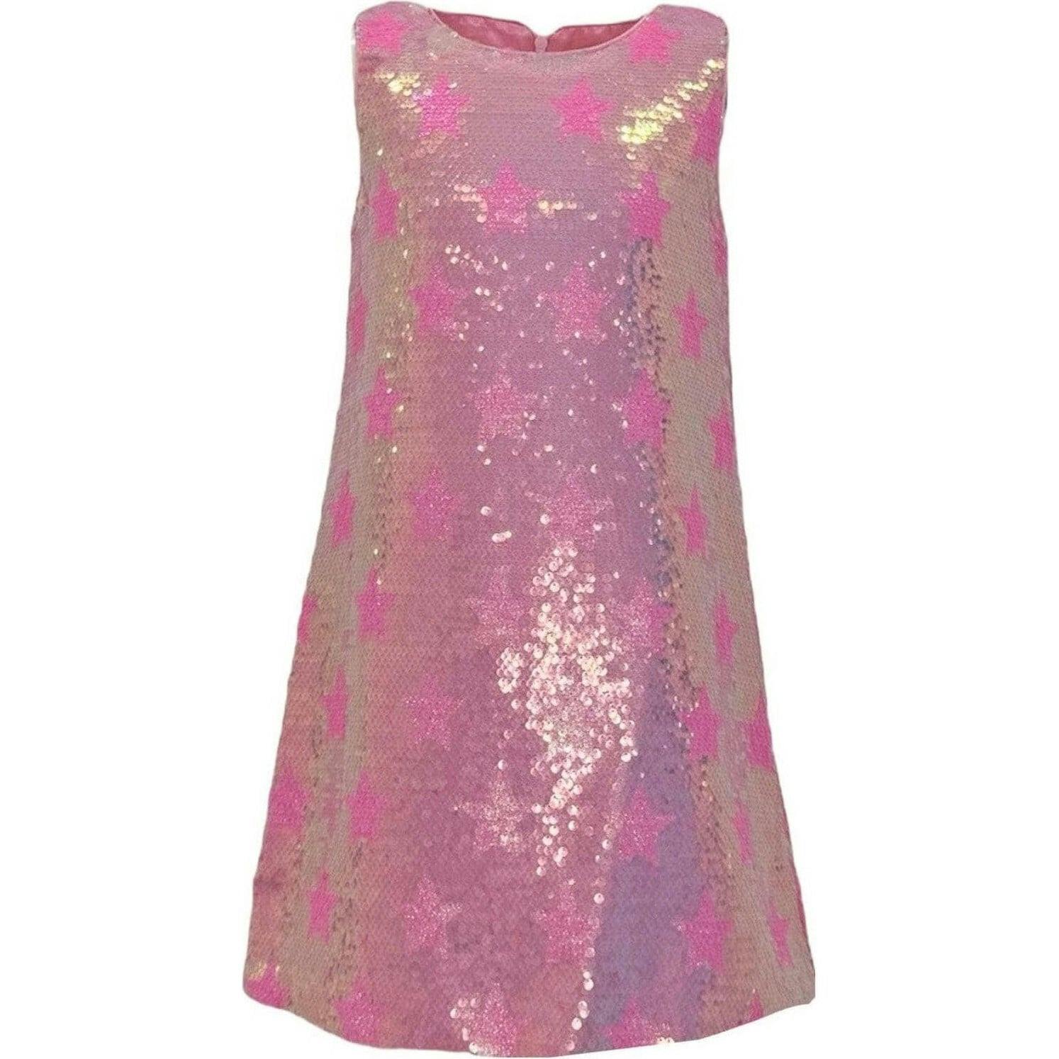 Pink Stars Sequin Dress